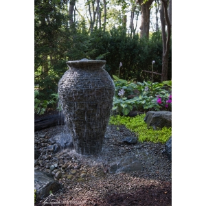 Medium Stacked Slate Urn Landscape Fountain Kit