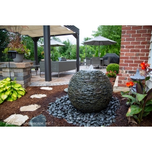 Medium Stacked Slate Sphere Landscape Fountain Kit