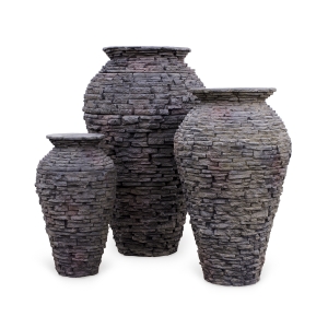 Stacked Slate Urn 55″ H (140 cm)